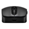 Detalle frontal del mouse HP 690 inalámbrico recargable mostrando el puerto USB-C, ideal para trabajo híbrido con recarga rápida y uso profesional continuo