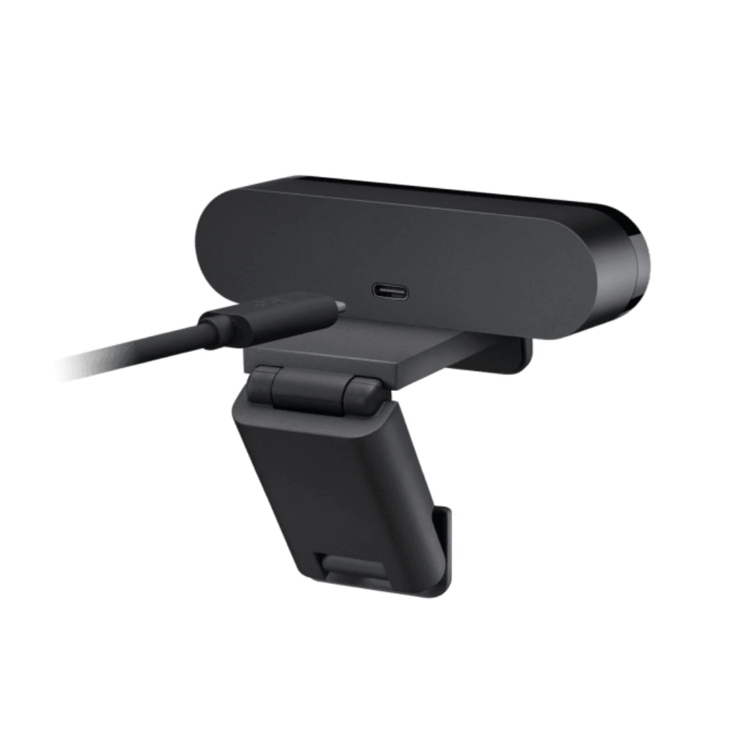 Logitech BRIO 4K HDR con puerto USB-C visible, conexión rápida y estable para videollamadas corporativas en alta resolución