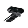 Vista inferior de Logitech BRIO 4K HDR mostrando rosca para trípode, montaje flexible para salas de reunión y escritorios