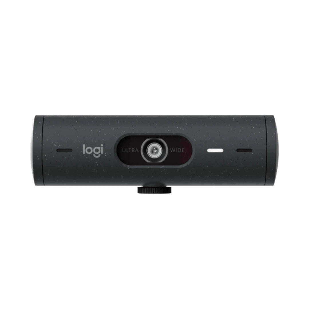 Accesorios de Logitech Brio 505 con clip de montaje y cable USB-C para instalación plug and play en estaciones de trabajo