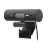 Logitech Brio 505 grafito con tapa de privacidad cerrada para mayor seguridad en reuniones híbridas y home office