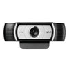 Detalle frontal de la Logitech C930e con lente de alta precisión, optimizada para videoconferencias Full HD 1080p con buena iluminación automática.