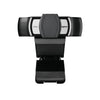 Logitech C930e con tapa de privacidad cerrada para proteger la lente, pensada para videoconferencias seguras en entornos profesionales.