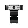 Webcam empresarial Logitech C930e en vista frontal con clip de montaje, ideal para videollamadas Full HD 1080p en oficina y home office.