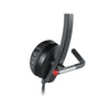 Detalle del LED “ocupado en llamada” en los auriculares Logitech H650e 981-000518, ideal para evitar interrupciones en entornos de oficina