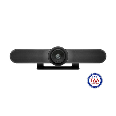 Logitech MeetUp 960-001101 cámara de videoconferencia todo en uno vista frontal con sello TAA para salas de reuniones pequeñas