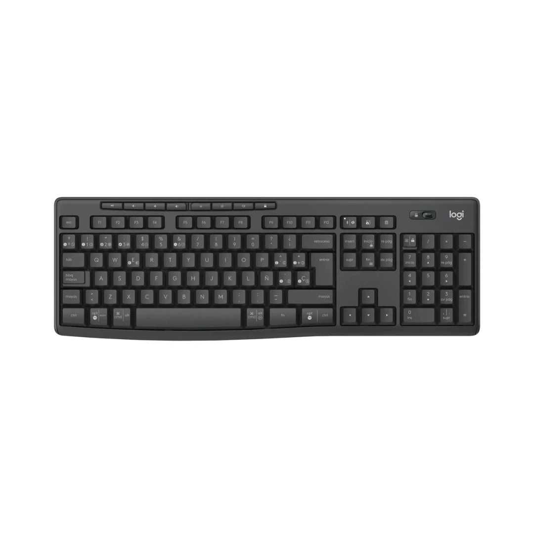 Teclado Logitech MK370 for Business tamaño completo con teclas de acceso directo para productividad en oficina y TI empresarial