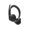 Detalle de controles laterales en Logitech Zone 305 981-001457, auriculares inalámbricos para Teams con manejo rápido de llamadas en entorno profesional