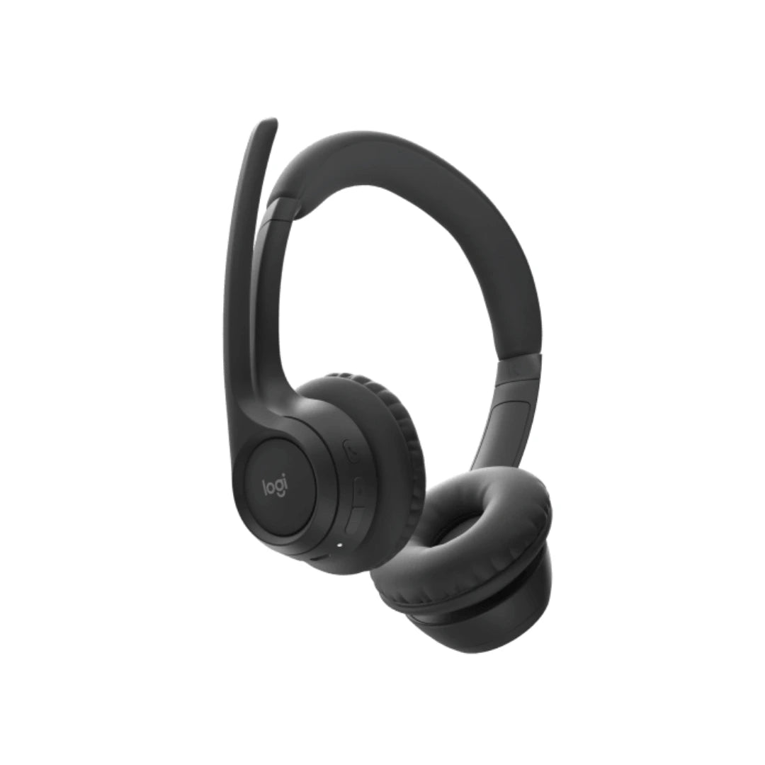 Detalle de controles laterales en Logitech Zone 305 981-001457, auriculares inalámbricos para Teams con manejo rápido de llamadas en entorno profesional