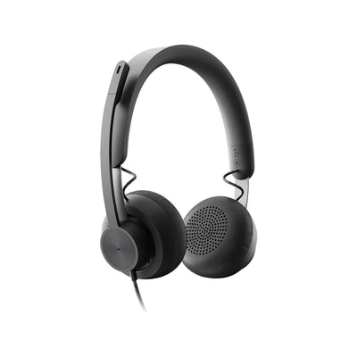 Logitech Zone Wired con cable USB, vista lateral derecha, auriculares profesionales para videollamadas y trabajo híbrido