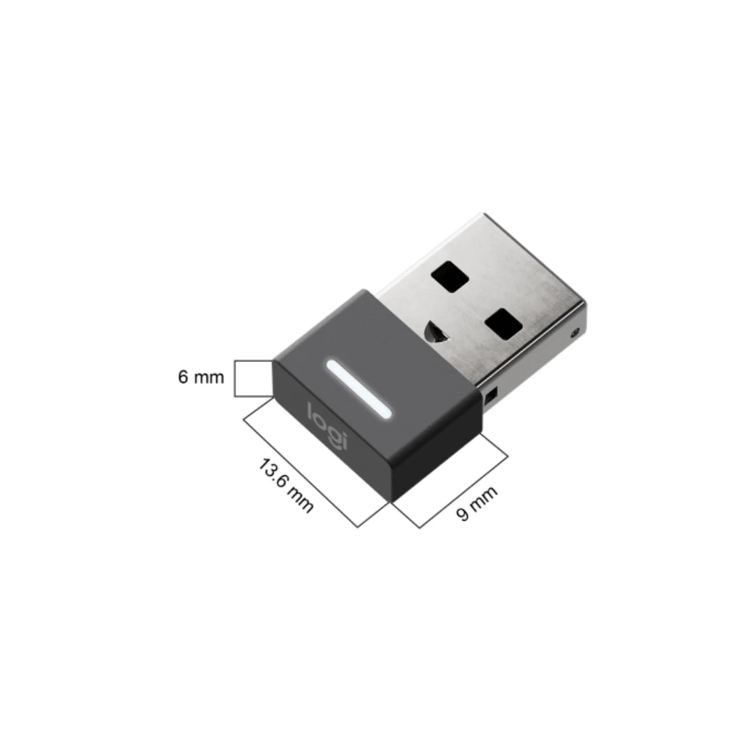 Receptor USB-A de Logitech Zone Wireless 981-000913 para conexión inalámbrica estable en computadora y mejor rendimiento en videoconferencias