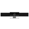 Poly Studio USB Video Bar en vista frontal centrada sobre fondo blanco, barra USB con cámara integrada y altavoces para reuniones híbridas con calidad profesional en salas medianas.